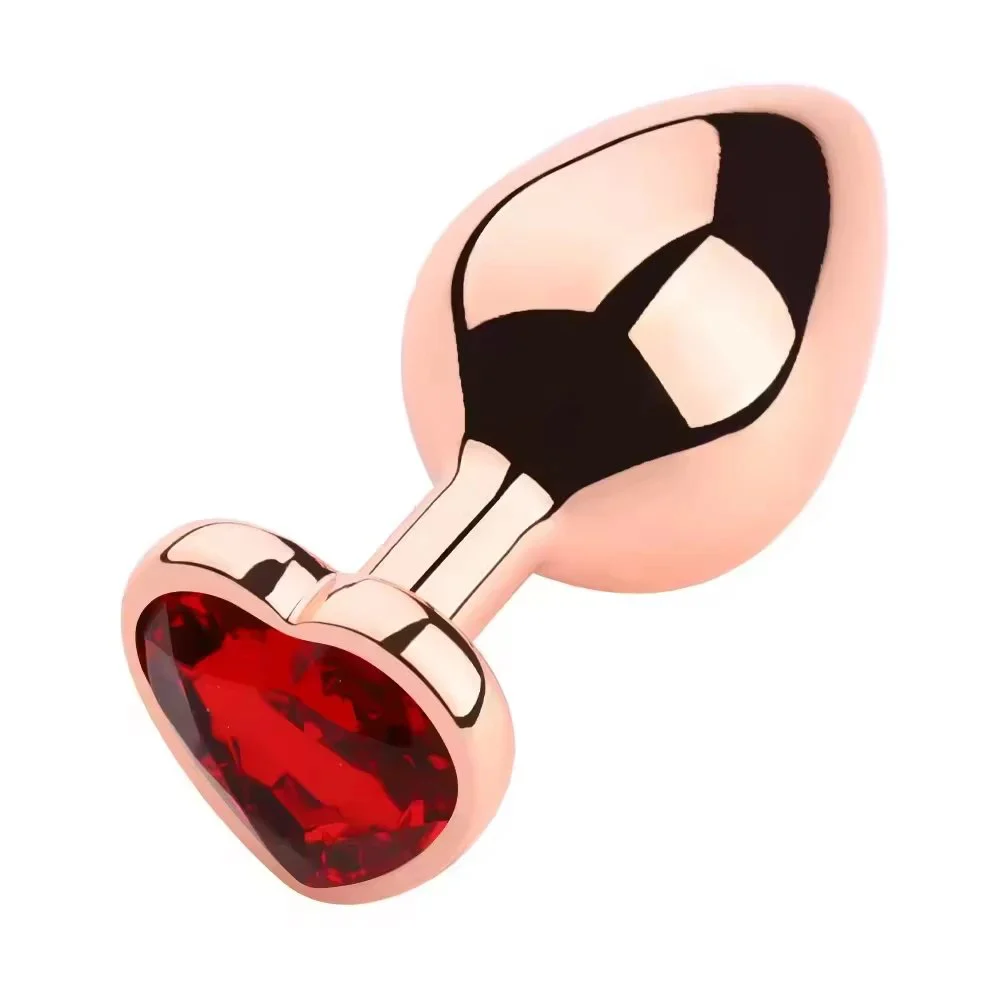 Rose Gold Anale Round Shape Crystal Metal Anal Beads Sex Toys Anal Butt Plug for Man and Woman Adult