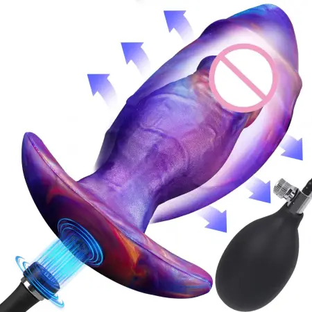 Fantasy Monster Alien Anal Dildo Inflatable Butt Plug T-Shape Base Huge Silicone Prostate Toy Expanding Anal Fun Safe Gelances