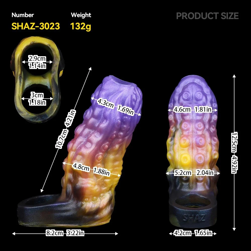 Penis Extender for Men Wear Effective Penis Size Enlargement Adult Safe Liquid Silicone Sex Toys Open Designs