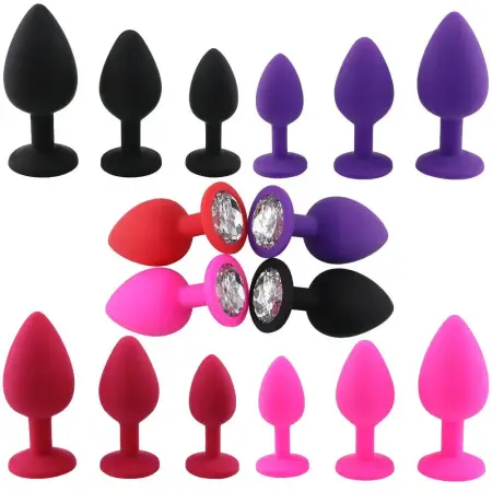 Sex Toys Stainless Steel With Jewel Anal Dilator Multi Size Anal Plug