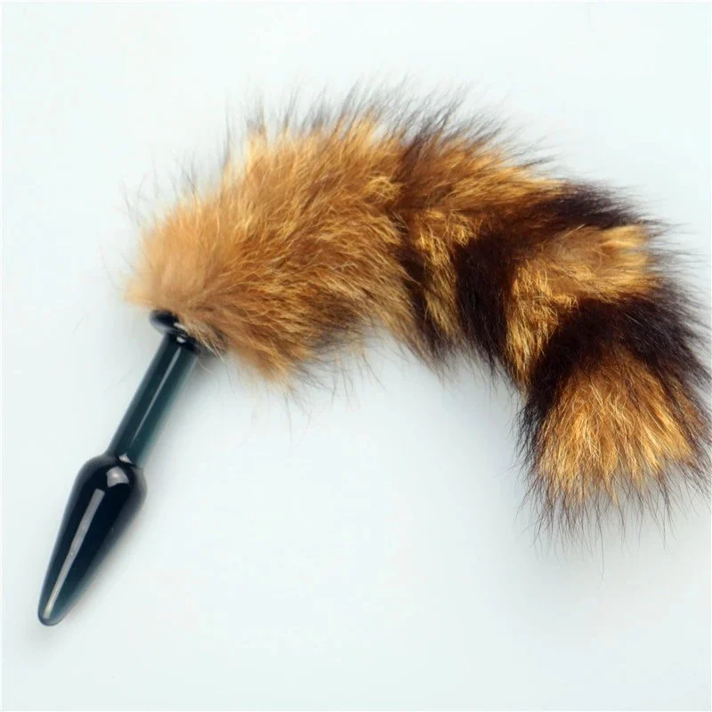Glass Anal Plug Flirting Slave Cosplay Submisson Sex Toys Artificial Animal Fox Tail Anal Plug for Woman Roll Play