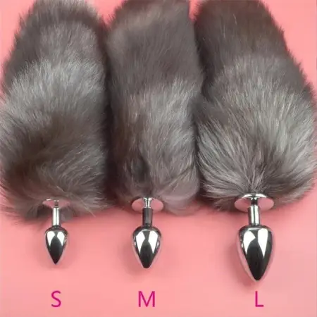 Fox Tail Metal Butt Plug Anal Sex Toys for Adult Games or Cosplay