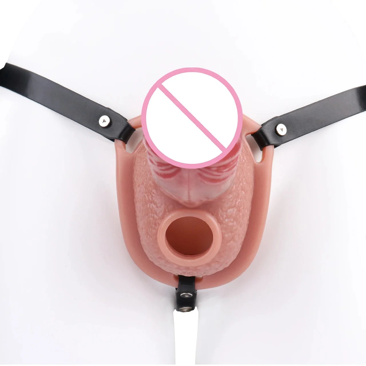 Soft Silicone Hollow Realistic Penis Extender Penis Sleeves Sex Toys for Men Penis Extension Strapon Dildo with Harness Belt