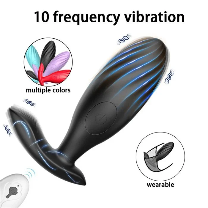 Silicone Anal Sex Toy Clitoral G-Spot Vibrating Butt Plug and G-Spot Stimulator for Adults Training for Men Women