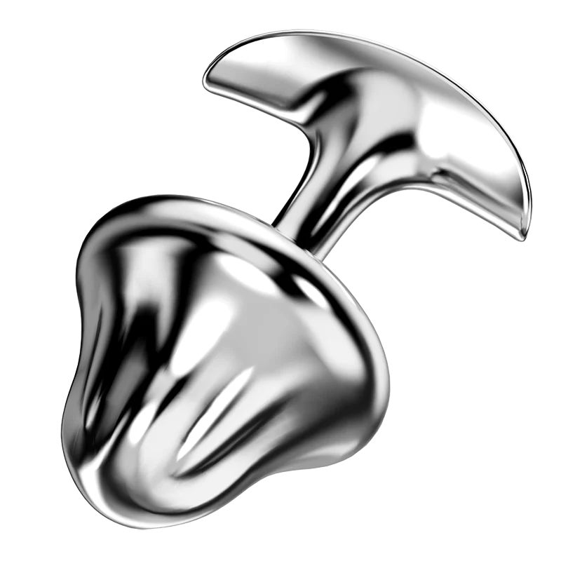 Mushroom-shaped Stainless Steel Anal Plug Diamond Back Butt Plug Easy to Clean Sex Toy