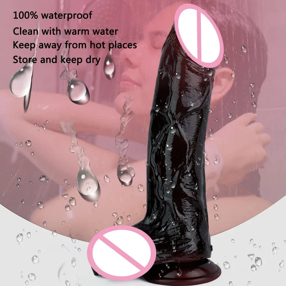 24CM Big Size Dark Realistic Vibrator Dildo Stimulate Vagina 10 Frequency Vibrator with Sucker Sex Toy for Women