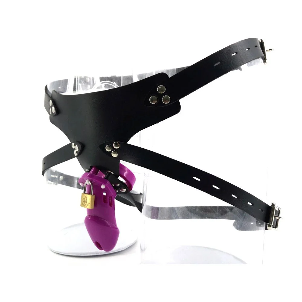 10cm Purple Plastic Penis Cage for Male Soft Men Chastity Device Keyholder Male Chastity Cage Belt Sex Shop Chastity Belt