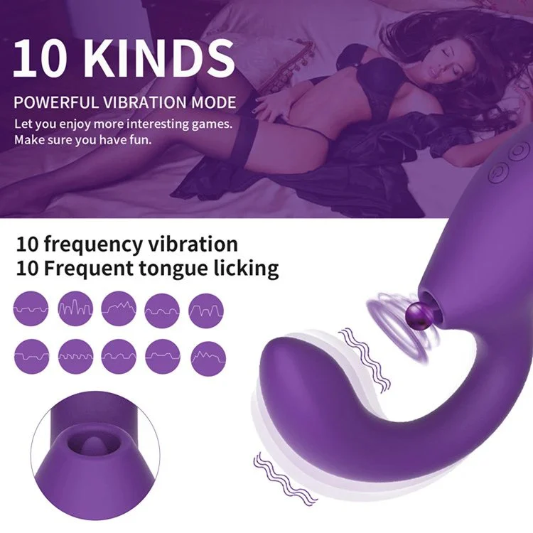 Newest Dildo Vibrating Message G-spot Clitoral Stimulator Tongue Licking Vibrator Female Masturbation AV Wand