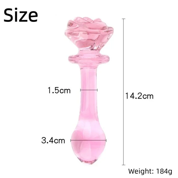 Glass Pink Butt Plug Anal Plug for Men Women Anal Enjoying Sex Toys