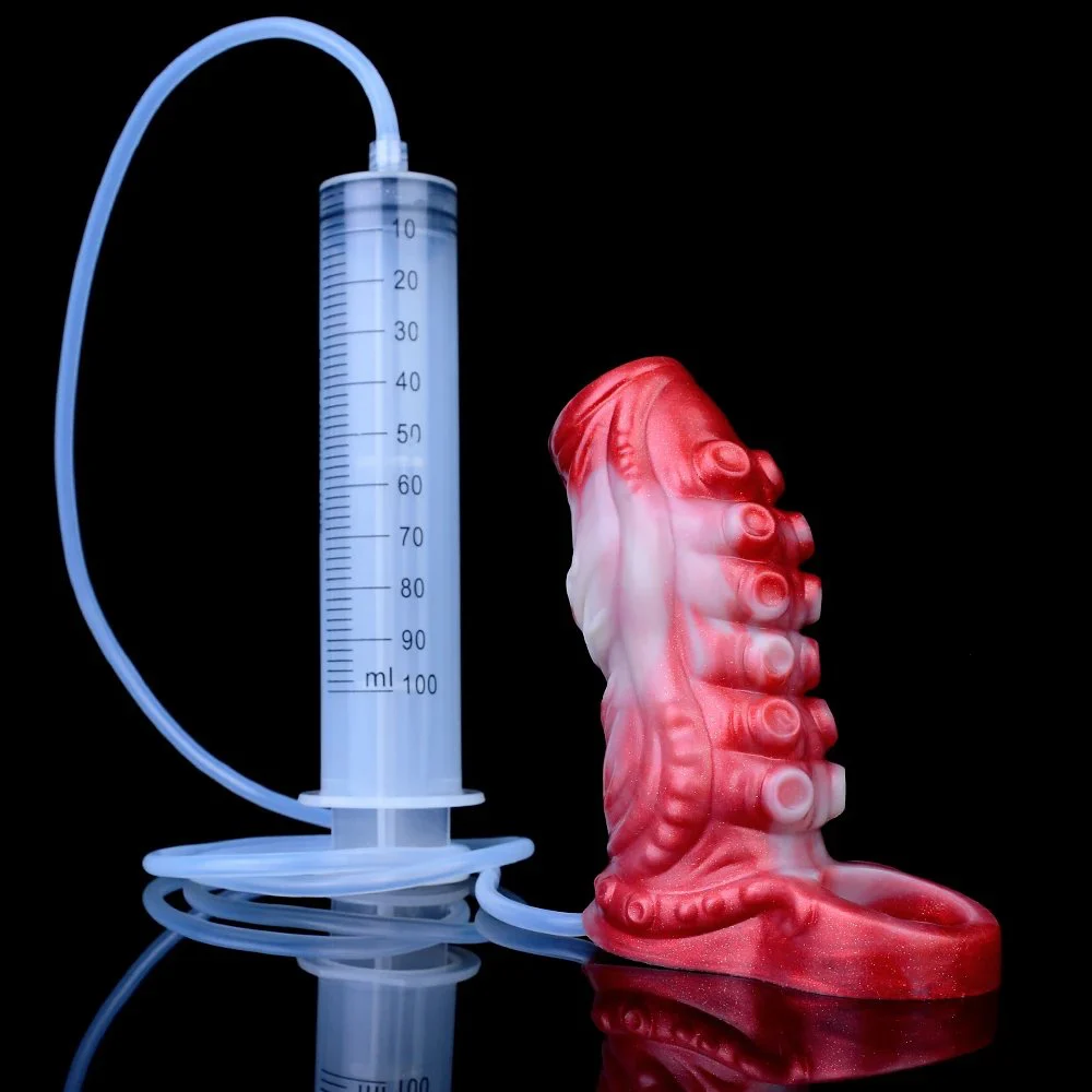 Squirting Penis Sleeve Enlargement Reusable Condom Jet Lubrication Function Anti-off Design Enlargement Extender for Male Sex