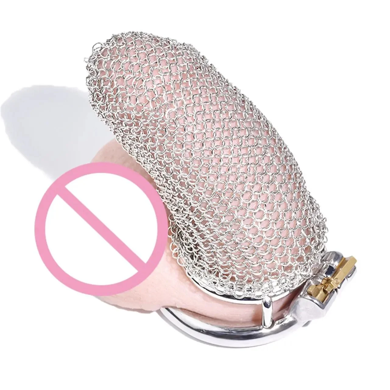 304 Stainless Steel Male Chastity Cage Reticular Mesh with Curved or Round Ring for Male Chastity Life