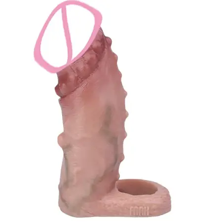 Ultra Silicone Male Dick Enlarger Sleeve With Anti-drop Realistic Hollow Dildo Penis Sleeve for Men Delay Ejaculation
