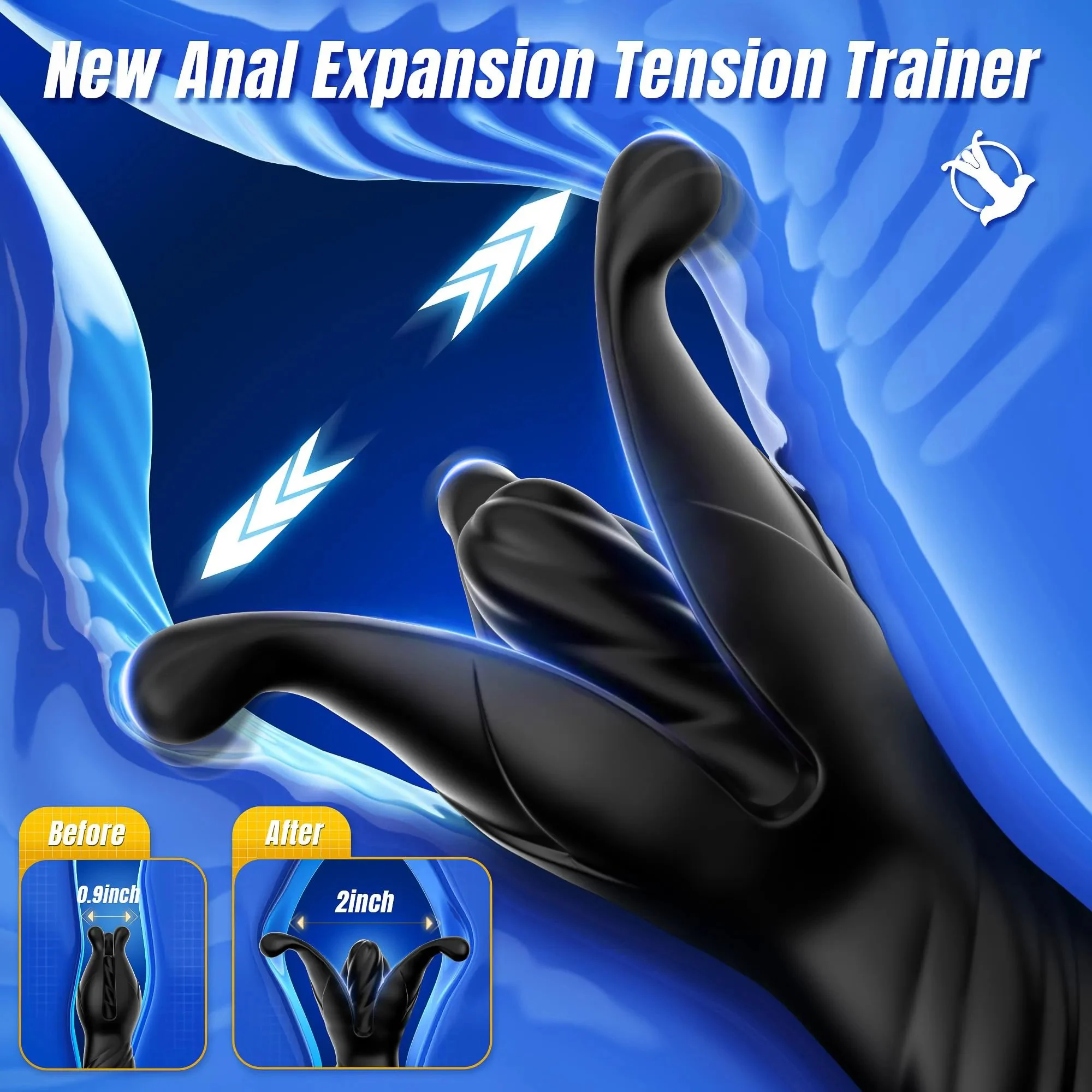Prostate Massager Anal Plug for Men-Waterproof Remote Control Vibrator 9 Tension Modes APP Flapping Thrusting