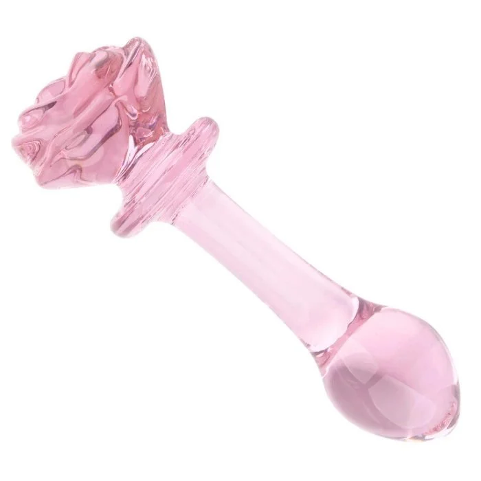 Glass Pink Butt Plug Anal Plug for Men Women Anal Enjoying Sex Toys