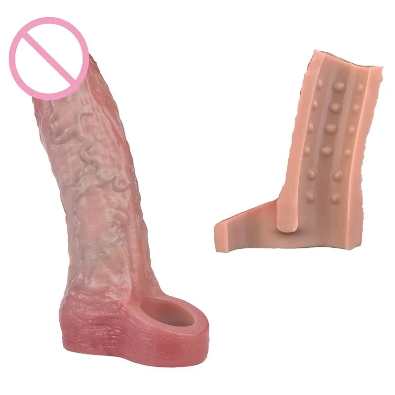 Super Simulated Best Penis Enlargement Penis Sleeve Liquid Silicone Material Male Penis Extender