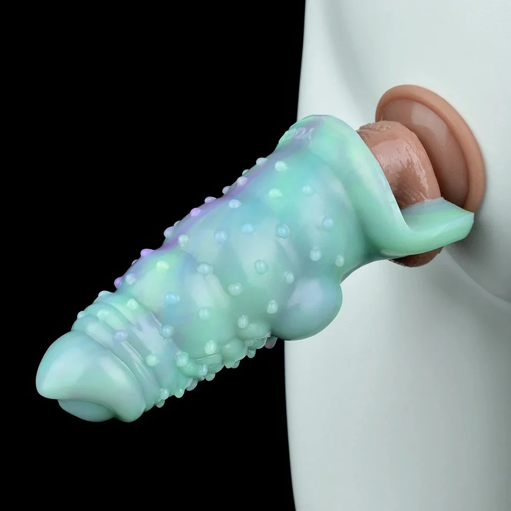Silicone Cock Sleeve Extendable Male for Enlargement Dildo Fantasy Sex Toy for Enhanced Pleasure Penis Sleeve Knotdog Dildo