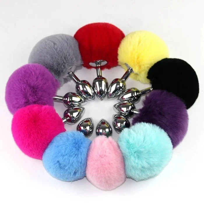 Colorful Tail Butt Plug Anal Vibrator Sex Toys Made of Durable Metal