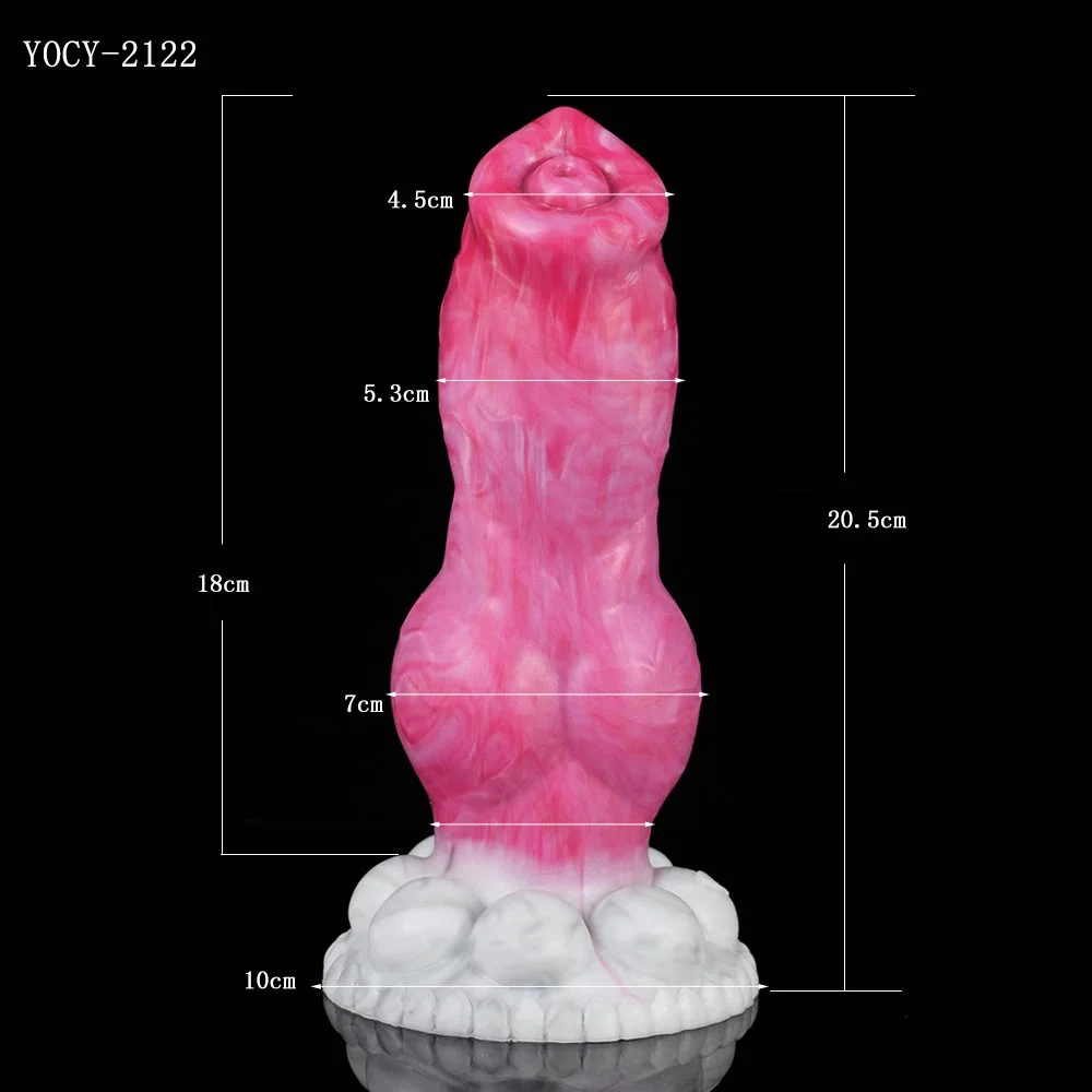 21cm Silicone Animal Penis Realistic Dog Dildo Big Knot Beef Color Clear Veins Anal Plug Women Sex Toy