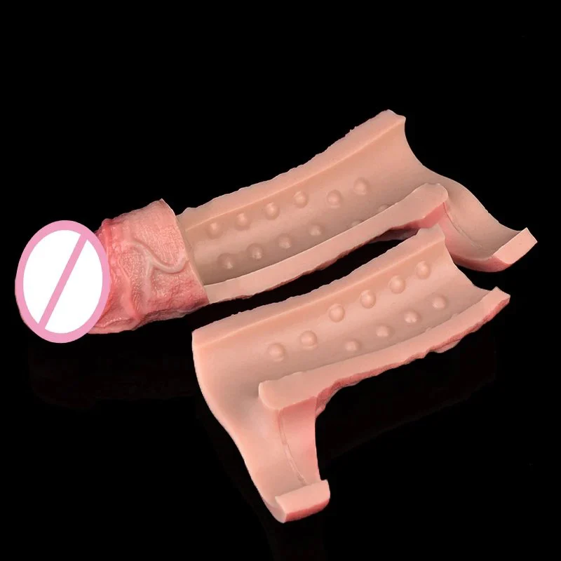 Vibrating Wearable Penis Condom Safe Silicone Material Male Penis Extender Effective Penis Enlargement Suitable