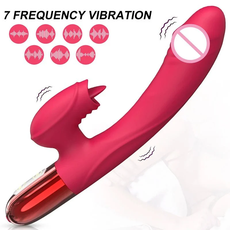 Female Masturbation 7 Modes Clitoral Stimulator Tongue Licking G Spot Fox Vibrator Dildo