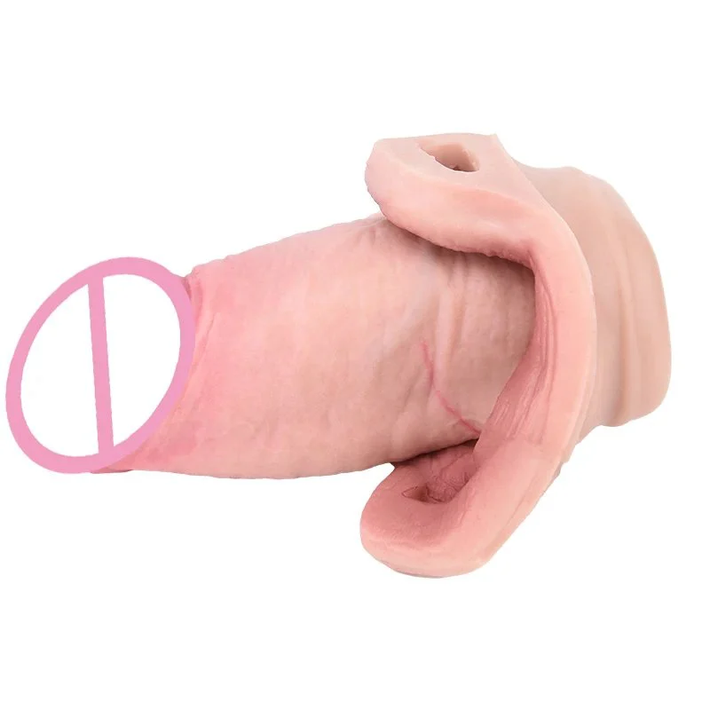 Wear Simulation Skin Color Silicone Dildo Sleeve Hollow Design Effective Penis Length Extension Penis Sleeve Two Color