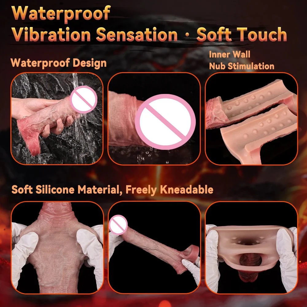 Sex Toys Vibrator Penis Sleeve - Male Sex Toys for Men Penis Extender Dildo Vibrating Cock Ring Sleeve 10 Mode Remote Control