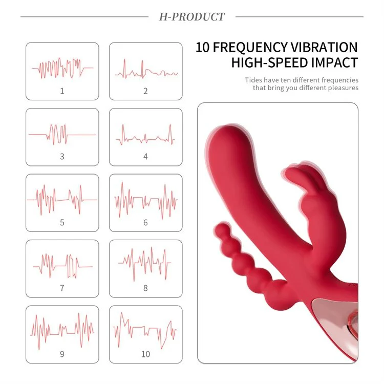 New Adult Products Anal Beads 3 in 1 G Spot Rabbit Anal Vibrator Sex Toys for Women