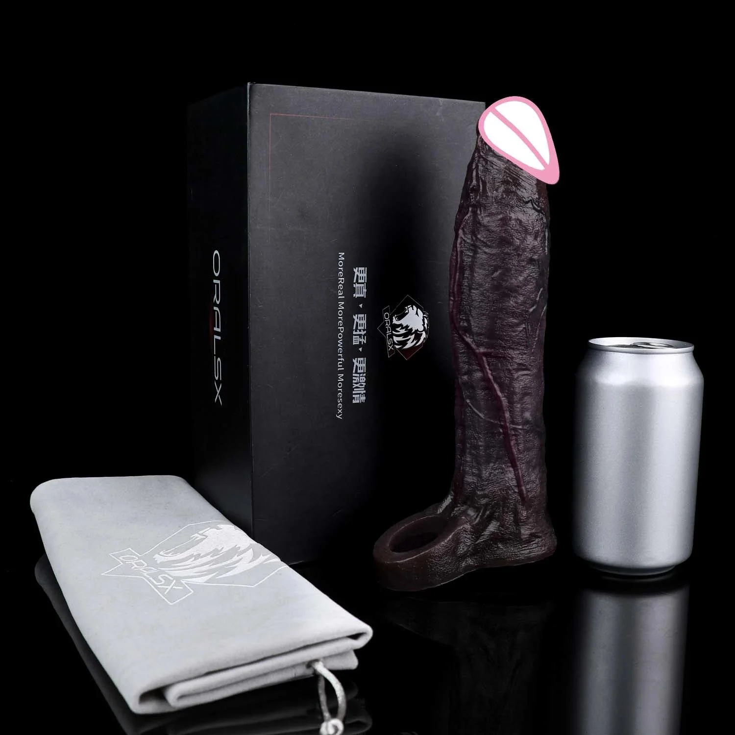 Vibrator Enlarger Sheath for Men Cock Ring Penis Sleeve With 10 Speed Vibration Sex Toy