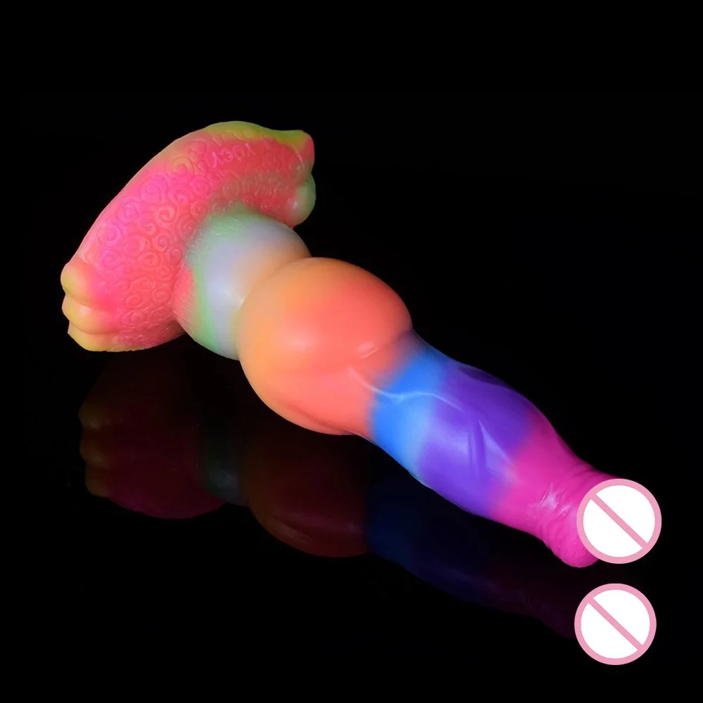 25cm Huge Super Luminous Monster Soft Sex Toy Silicone Dildos With Female Male