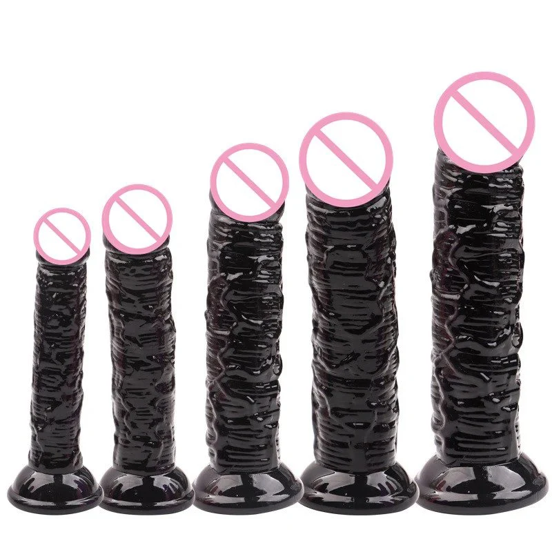 5 Different Sizes Suction Cup Realistic Soft Crystal Jelly Dildo Sex Toys for Women