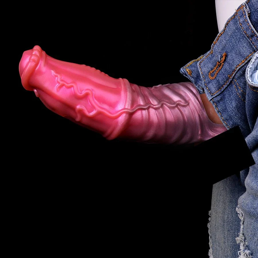 Silicone Horse Penis Extender Sleeve Delay Ejaculation Cock Ring Glan Cover Enlargement Adult Sex Product for Men