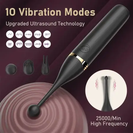 Silicone Mini Vibrators for Women Clitoral G-Spot Stimulation 10-Speed Vibration Modes Waterproof USB Rechargeable Adult Sex