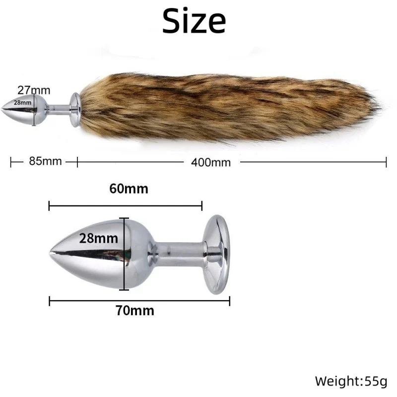 Sexy Stainless Steel Fox Tail Cosplay Anal Plug Adult Sex Toys for Men Women Couples Anal Masturbation Toy