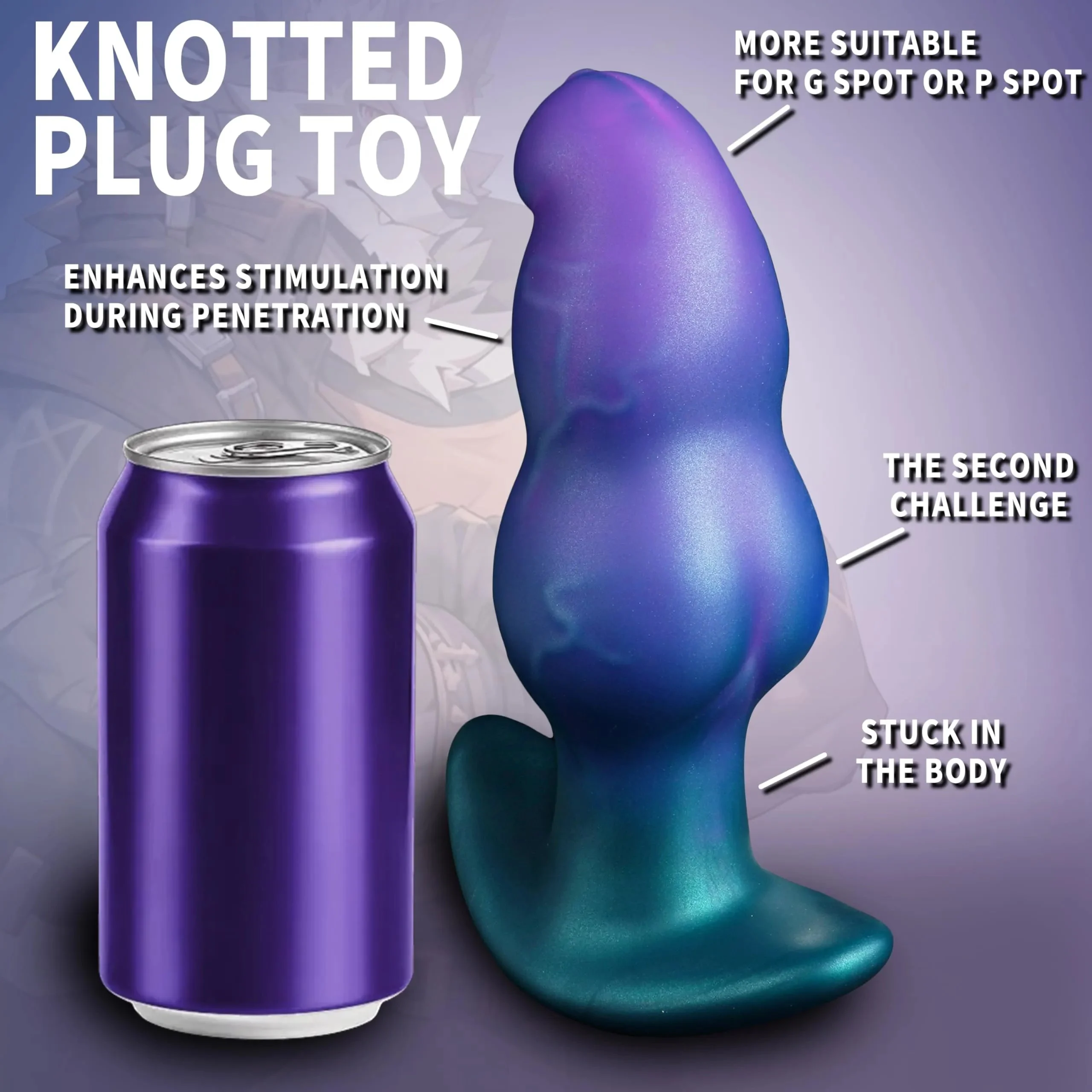 Super Large Waterproof Knot Butt Plug Anal Dilator for Advanced Users T-Base Wearable Dildo for Men and Women