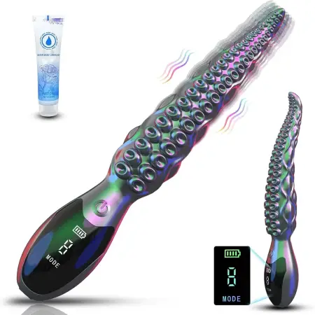 Squid Tentacle Shape Silicone Thrusting Dildo Vibrator LED Display Female Masturbator Anal Plug Toy for Woman and Couples