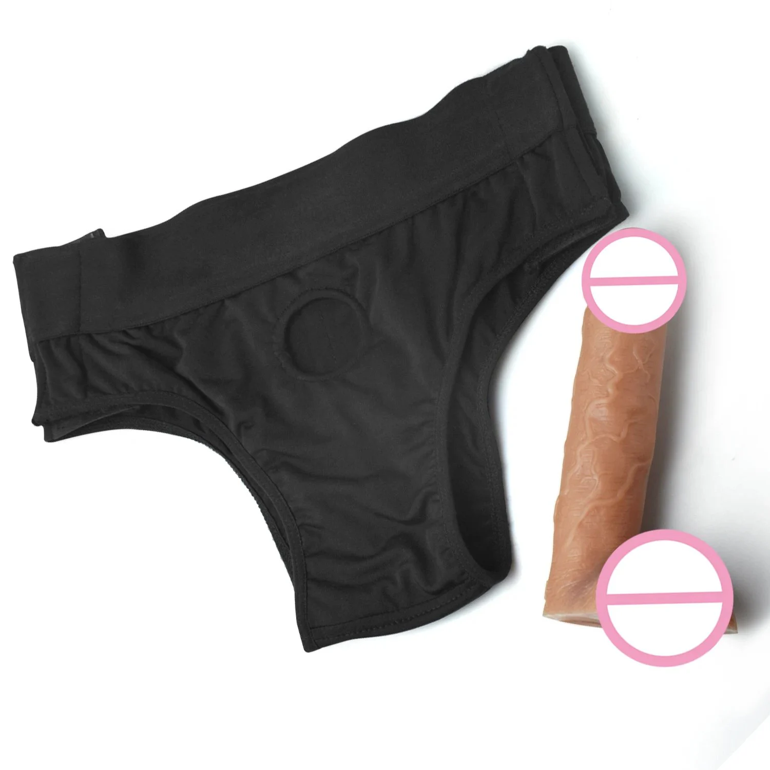 Realistic Soft Silicone Hollow Increase Simulation Penis Soft Penis Sleeves With Belt Strap-On Sex Toys for Man Women