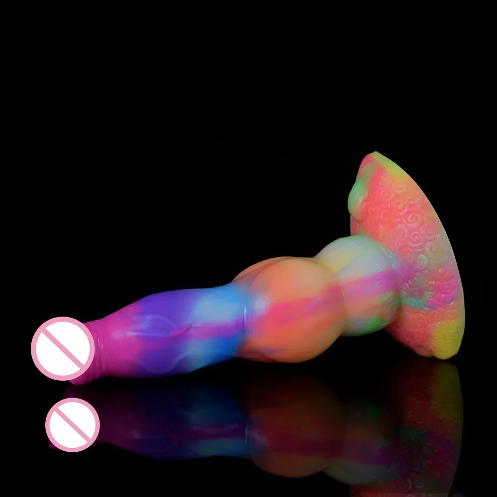 25cm Huge Super Luminous Monster Soft Sex Toy Silicone Dildos With Female Male
