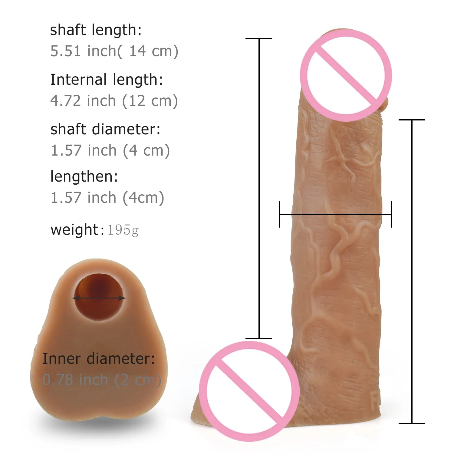 Realistic Soft Silicone Hollow Increase Simulation Penis Soft Penis Sleeves With Belt Strap-On Sex Toys for Man Women