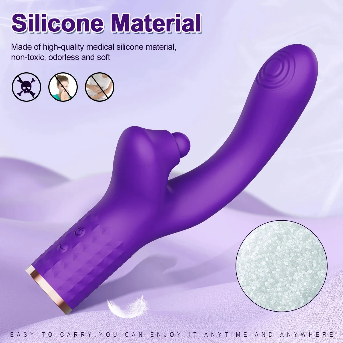Gelance USB Charging Female Masturbation Vibrator Stick G-Spot & Clitoral Sucking Pat Snap Massage Sucker Dildo V
