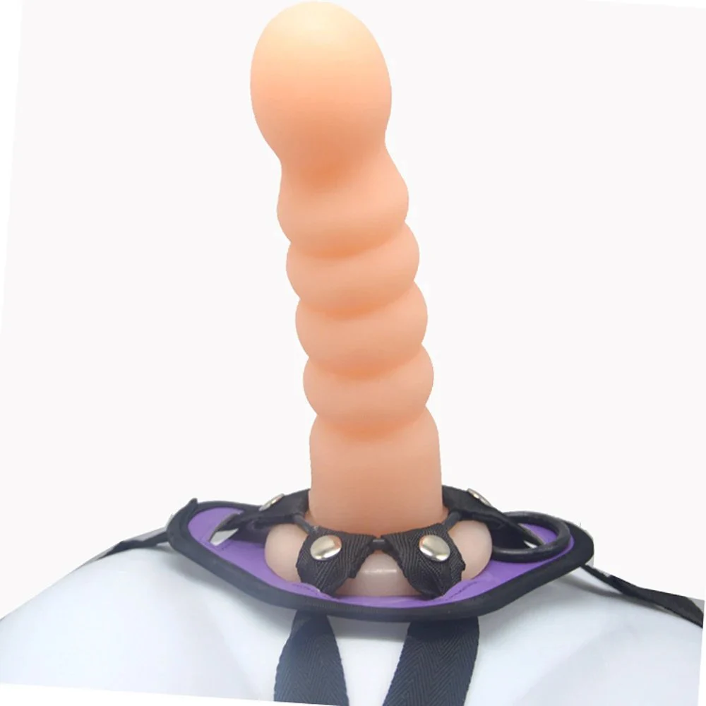 21.9cm Lesbian Sex Toy Beads Anal Plastic Dildo with Pants PVC Penis with Belt Butt Plug Sex Toys Anal Strap on for Women