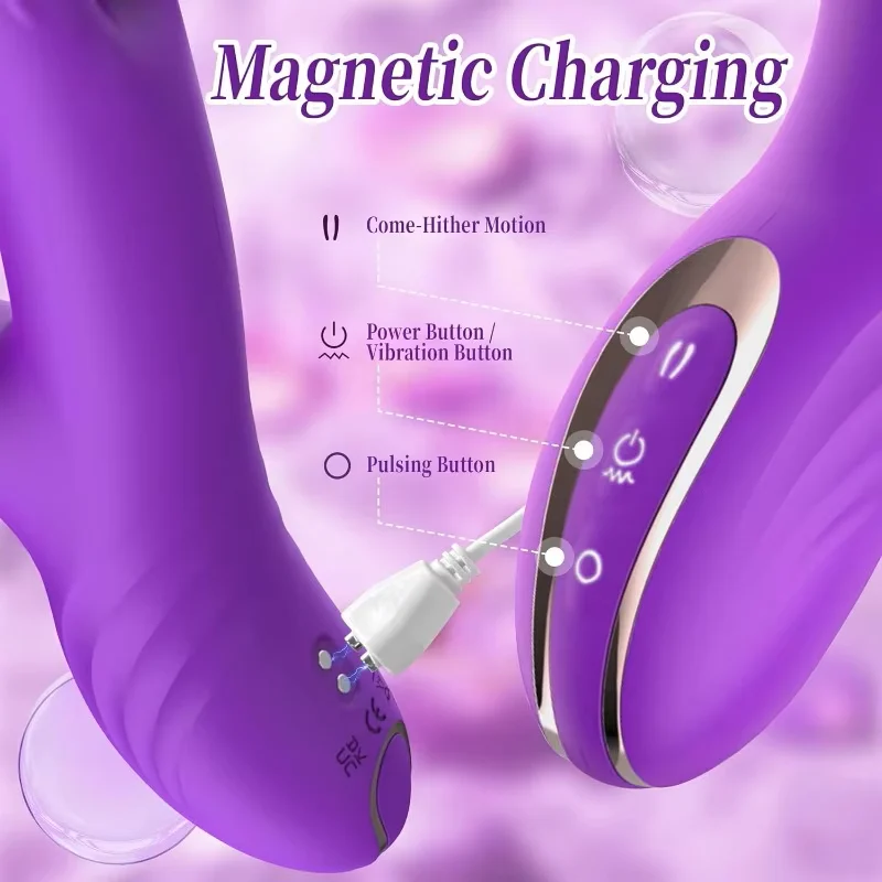 Tapping Flapping Vibrator Dual Dildo Clitoris Clit Sucker Stimulator Powerful Sex Toy Woman Rabbit Vibrators