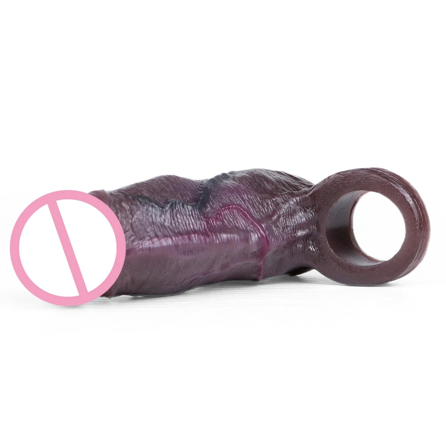 Silicone Penis Sleeve in Brown Three Sizes Available Male Penis Extender Realistic Feel Easy to Wear