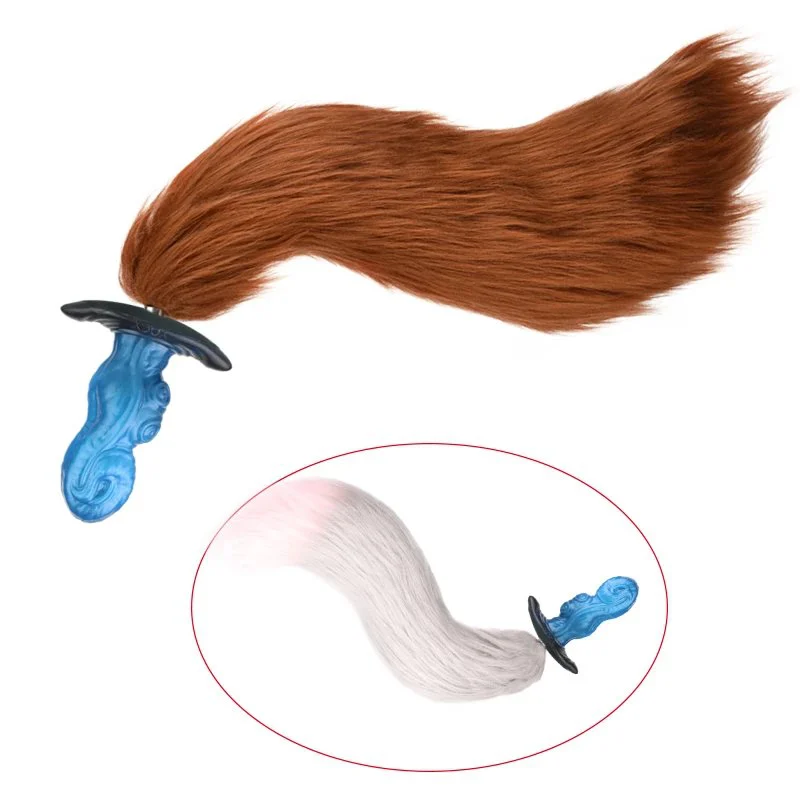 Medical-Grade Silicone Anchor-Shaped Anal Plug with Animal Tail Roleplay Adult Toy for 18+ Fantasy Anal Plug