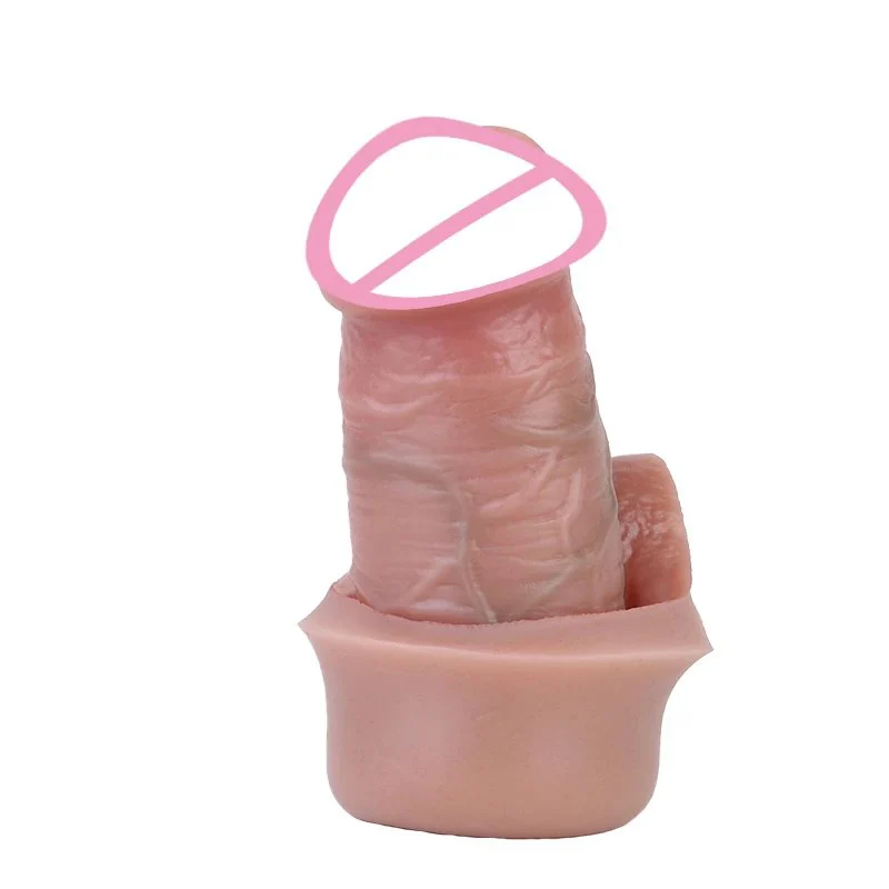 S M Realistic Male Penis Sleeve With Open-ended Design Silicone Hollow Dildo With Anti-drop for Men Enlargement