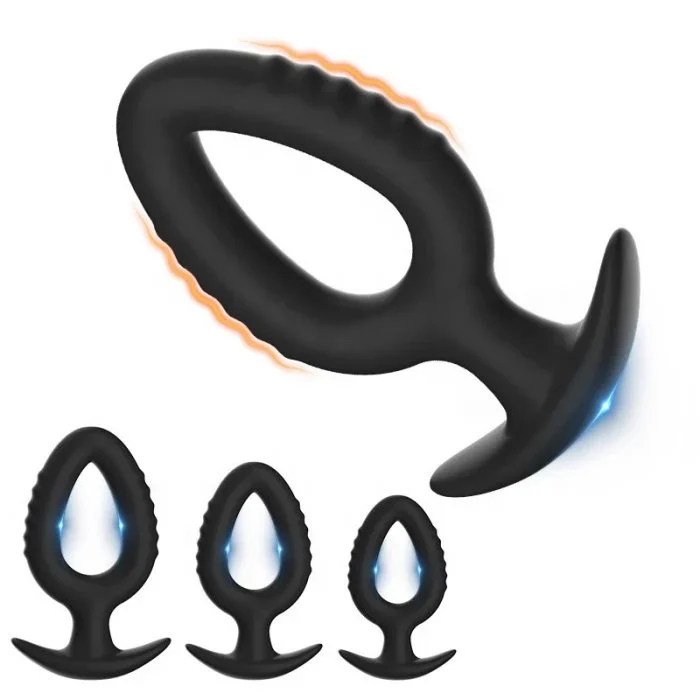 Men's Anal Expander Sex Toys Silicone Stainless Steel Butt Plug and Anal Beads for Men and Women