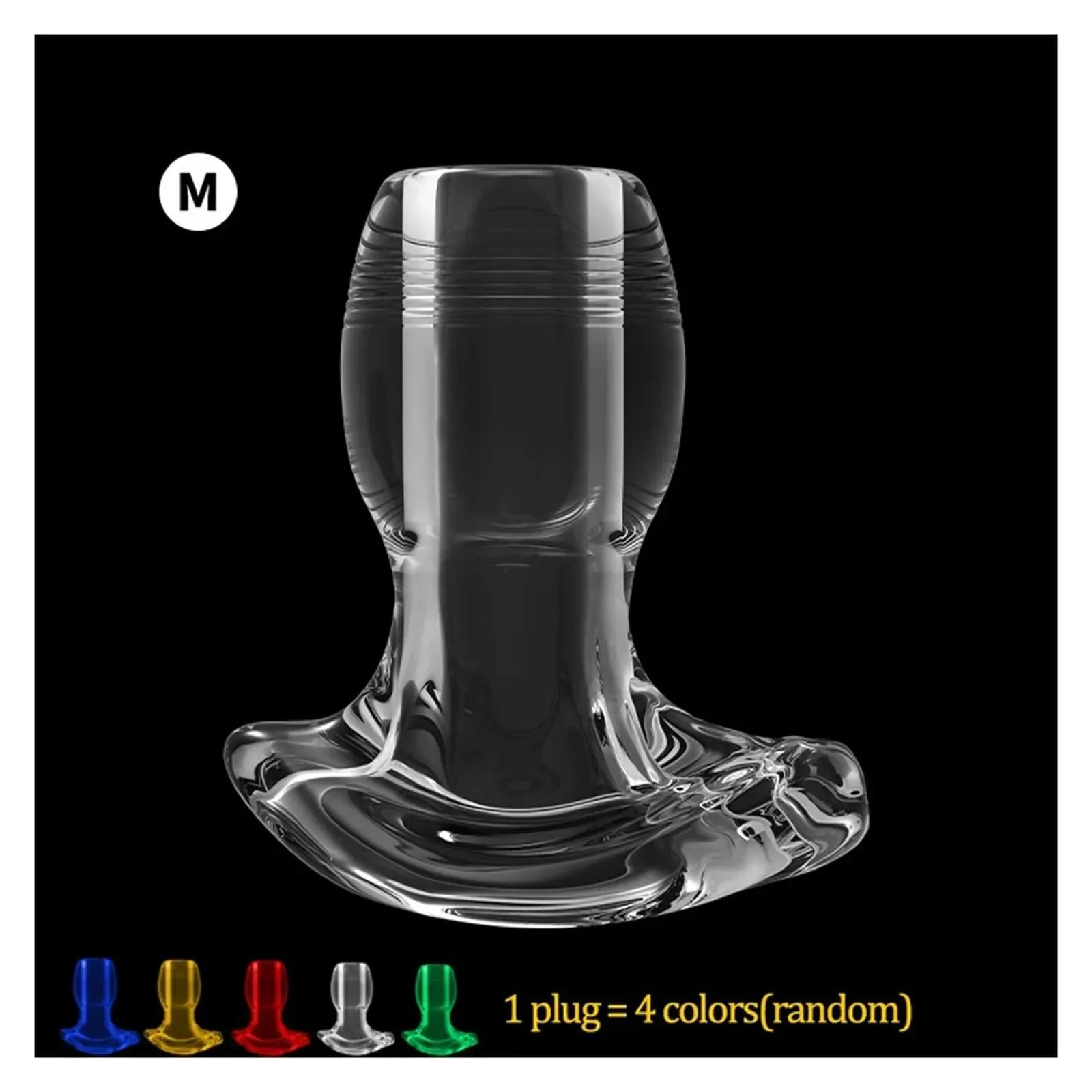 Hollow Anal Plug Expander-Luminous Tunnel Butt Plug Huge Anal Speculum Anus Dilator Waterproof Eco-Friendly Enema Toy