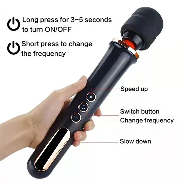 Powerful Multi-Frequency Nipple and Back Wand Body Massage Vibrator USB Supplied for G-Spot and Vaginal Stimulation