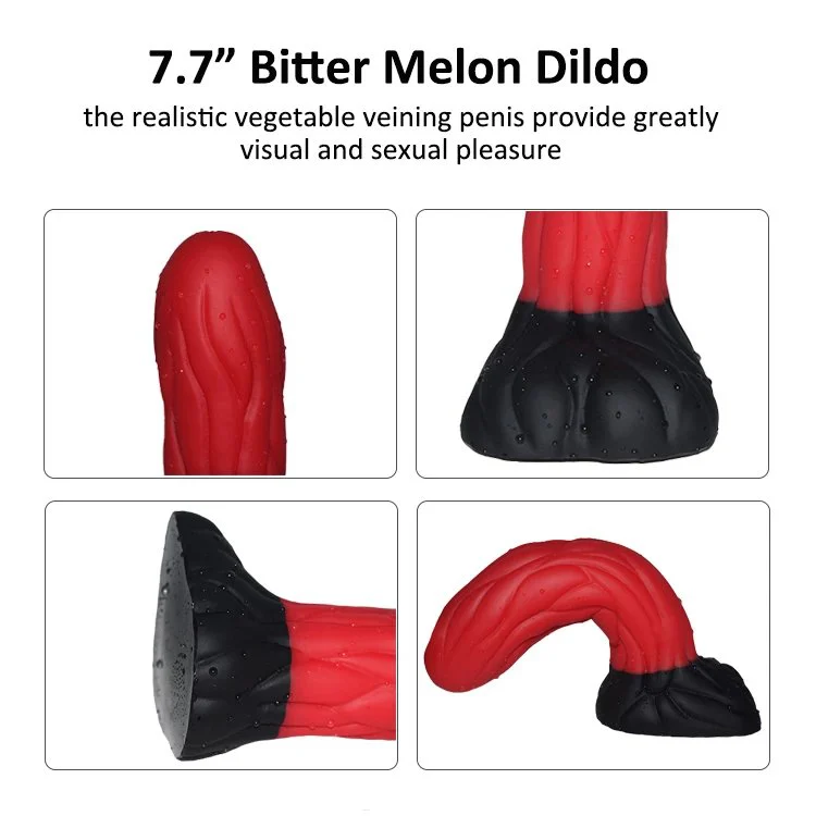 Imitated Vegetable Silicone Sex Toys Lifelike Bitter Gourd Male Anal Plug Rubber Vagina Massage Wand