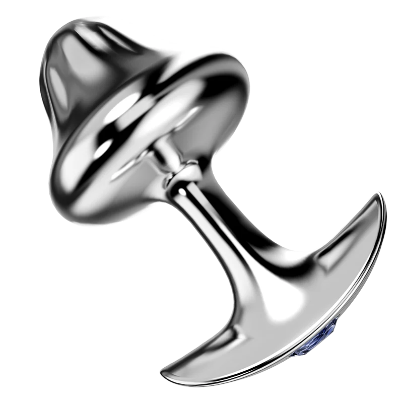 Mushroom-shaped Stainless Steel Anal Plug Diamond Back Butt Plug Easy to Clean Sex Toy
