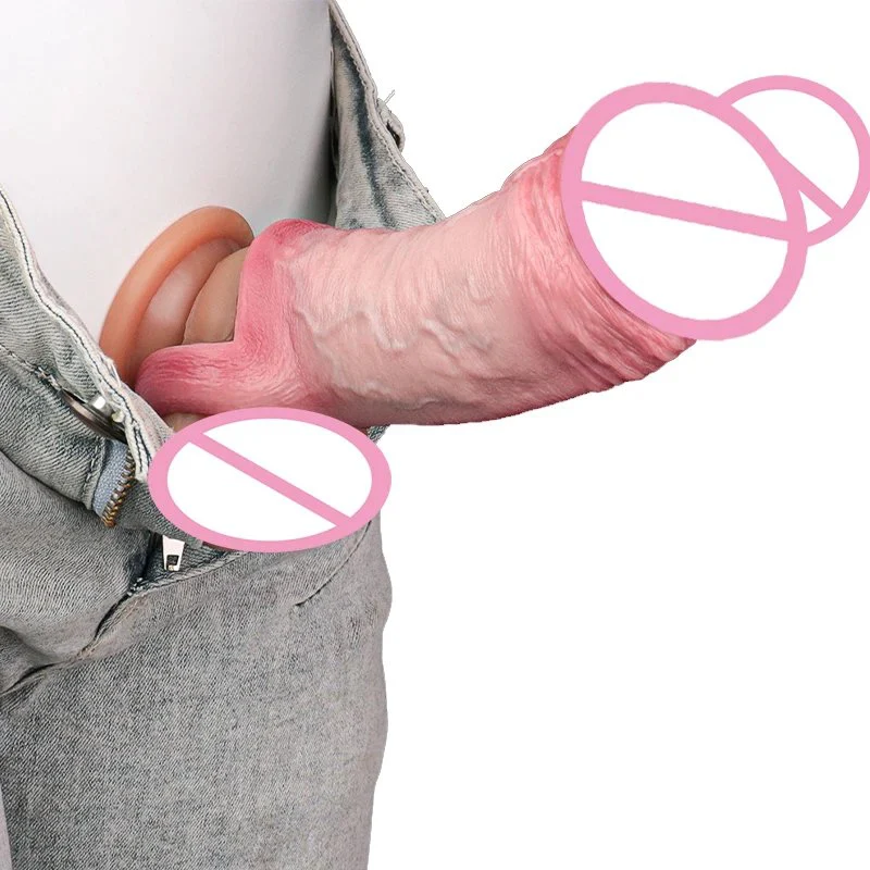 Simulated Male Penis Extender Effectively Increases Size Safe Silicone Material Penis Sleeve Available in Two Sizes